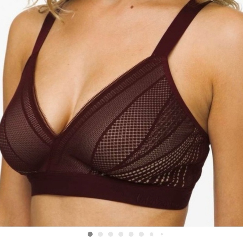 lululemon athletica Mesh Wireless Bra in Deep Burgundy